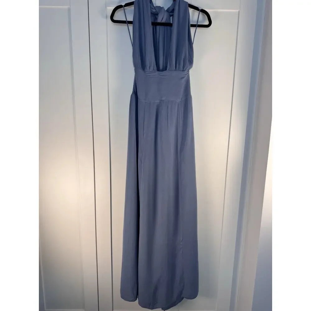 NWT Elan Multi Way Convertible Maxi Dress XS Halter Tie Neck Boho Flowy Beach - Picture 2 of 9